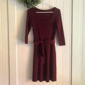 NWOT Ann Taylor Burgundy Ribbed Sweater Dress